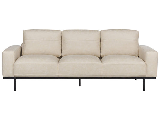 3 Seater Fabric Sofa Cream Beige SOVIK