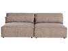 2 Seater Modular Armless Fabric Sofa Brown