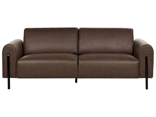3 Seater Fabric Sofa Dark Brown ASKIM