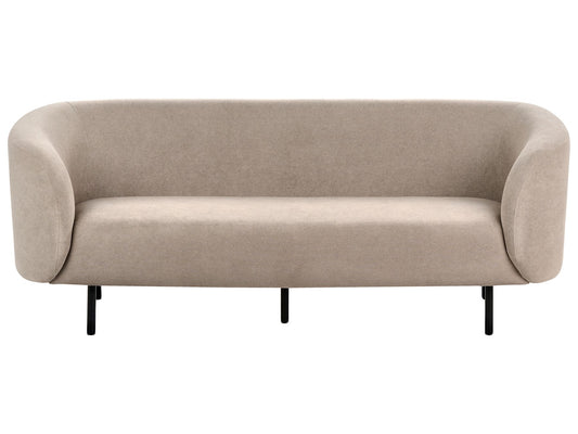 3 Seater Fabric Sofa Taupe LOEN