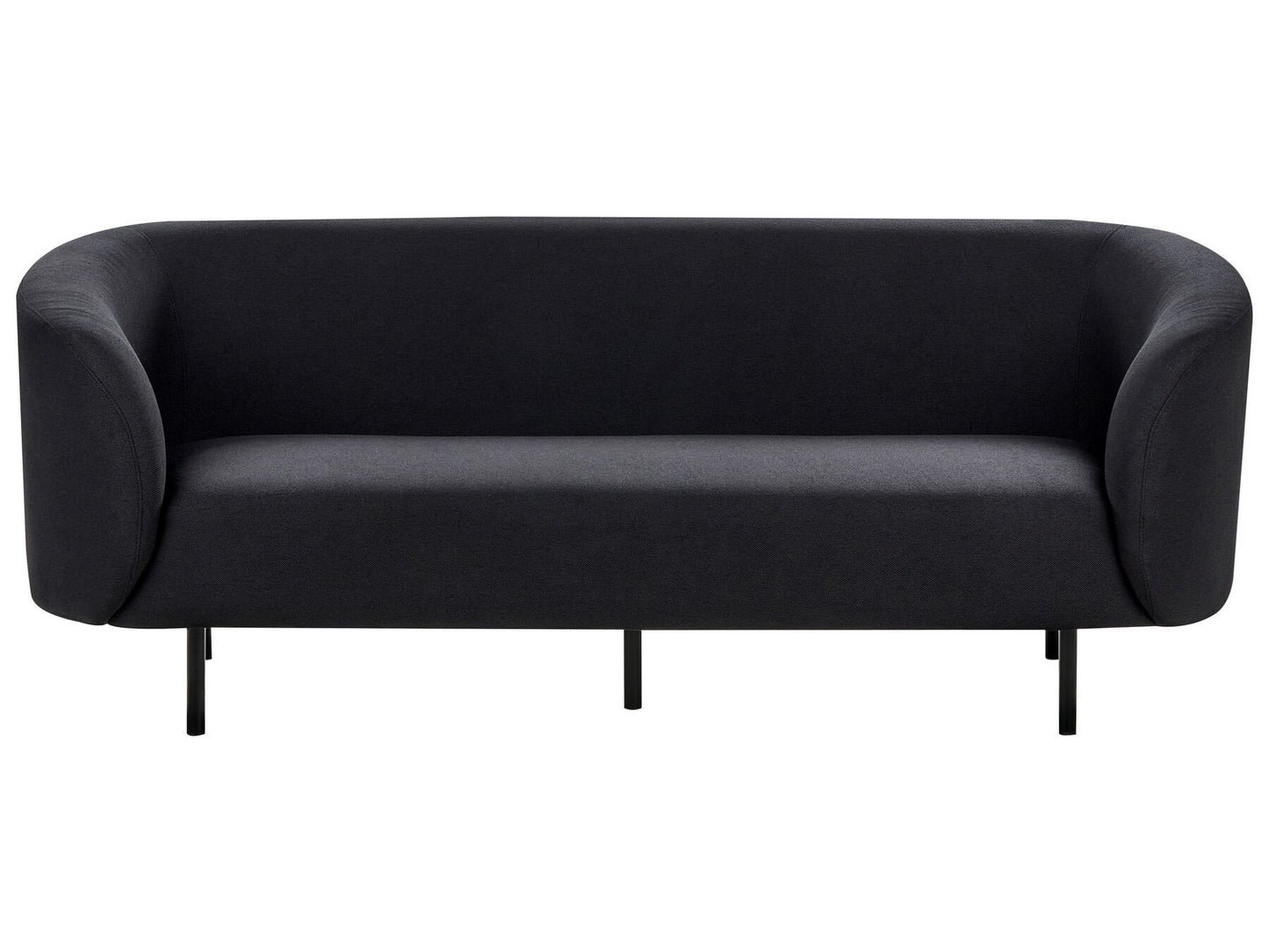 3 Seater Fabric Sofa Black LOEN