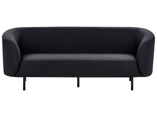 3 Seater Fabric Sofa Black LOEN