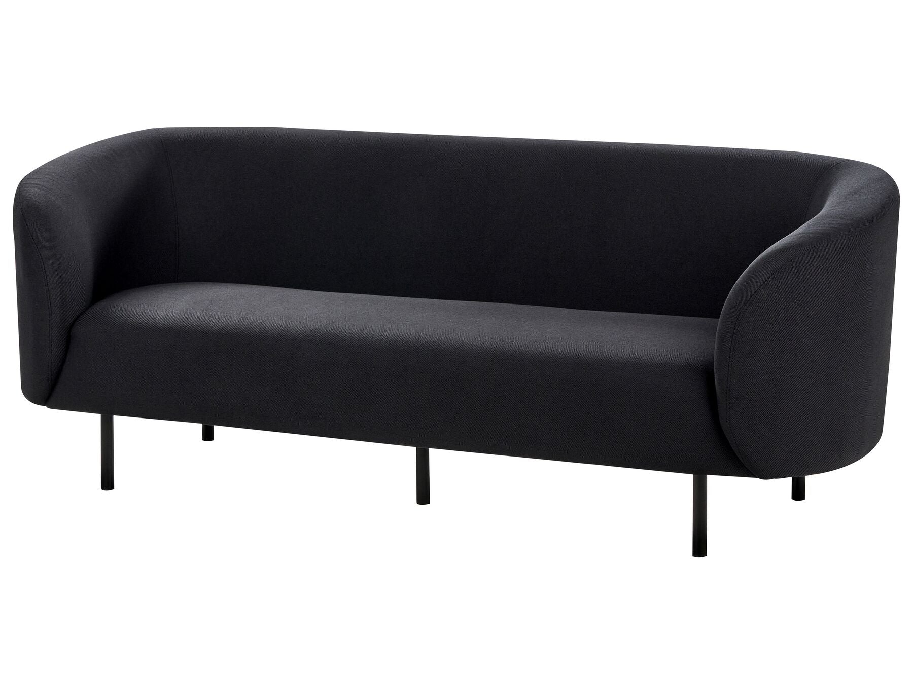 3 Seater Fabric Sofa Black LOEN