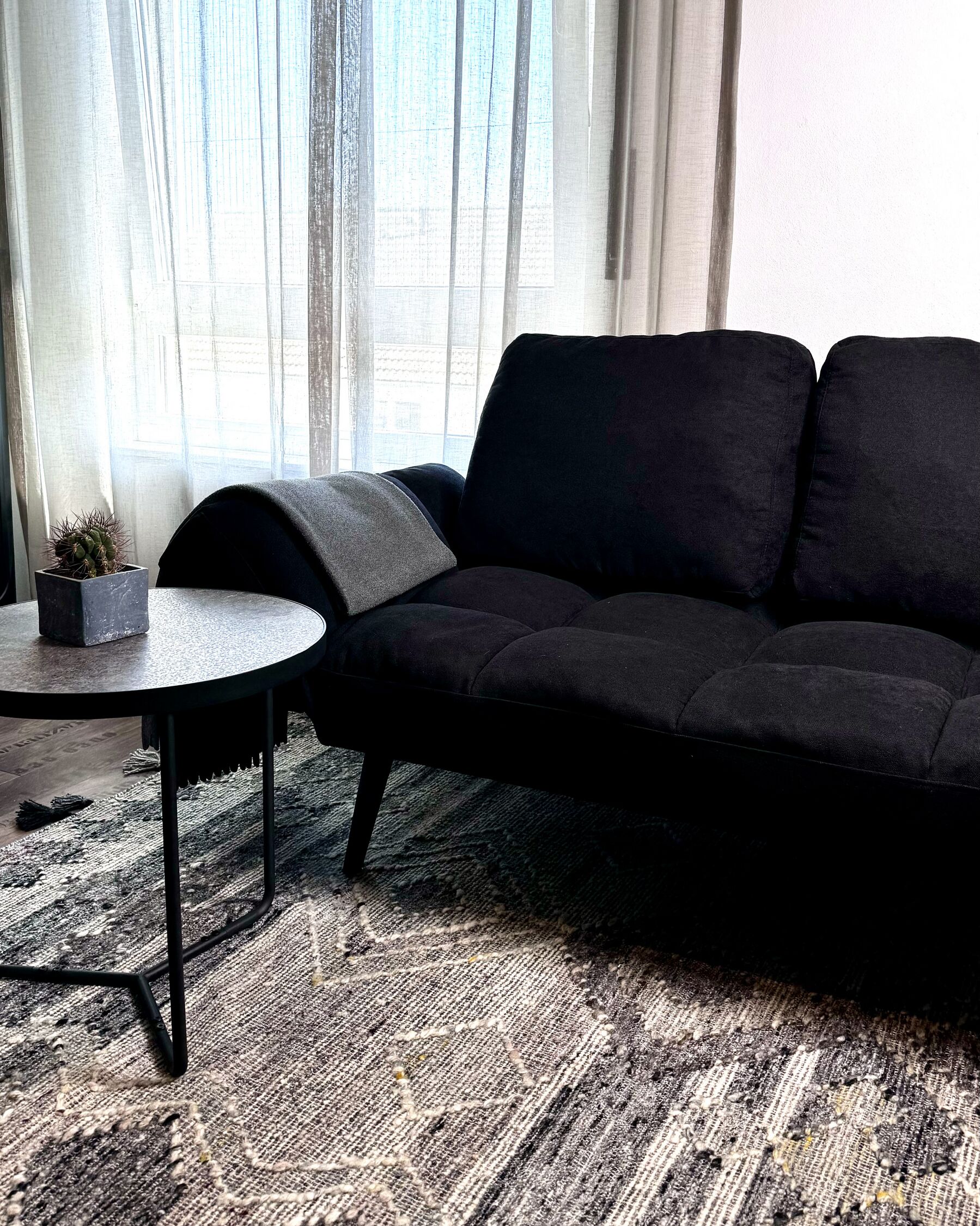 Fabric Sofa Bed Black BREKKE