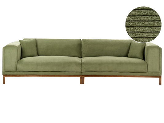 4 Seater Cord Sofa Green VENG