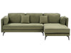 Left Hand Fabric Corner Sofa Green