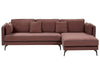 Left Hand Fabric Corner Sofa Burgundy