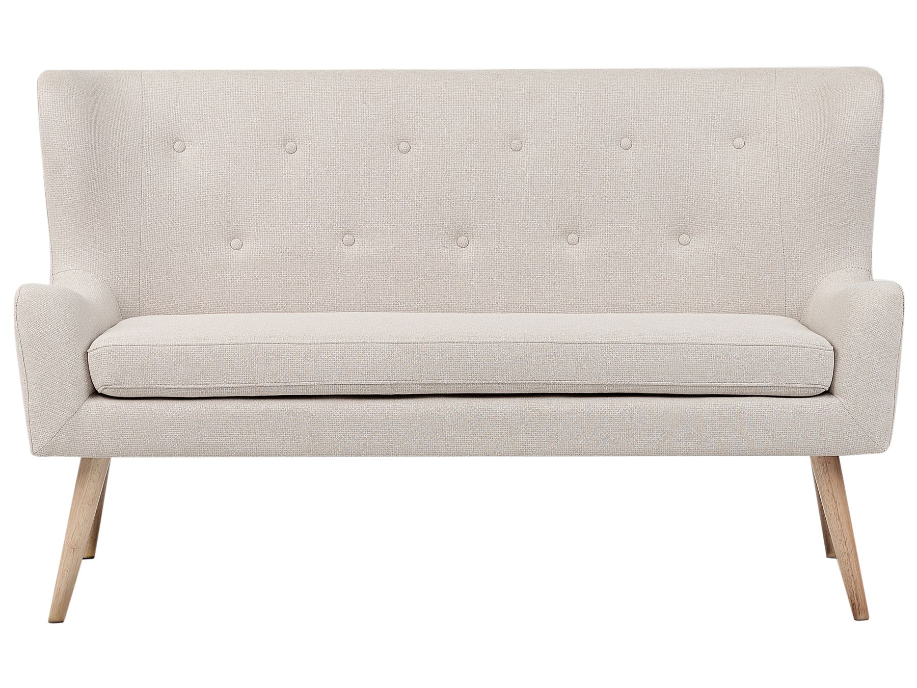 2 Seater Fabric Sofa Light Beige SKIBBY