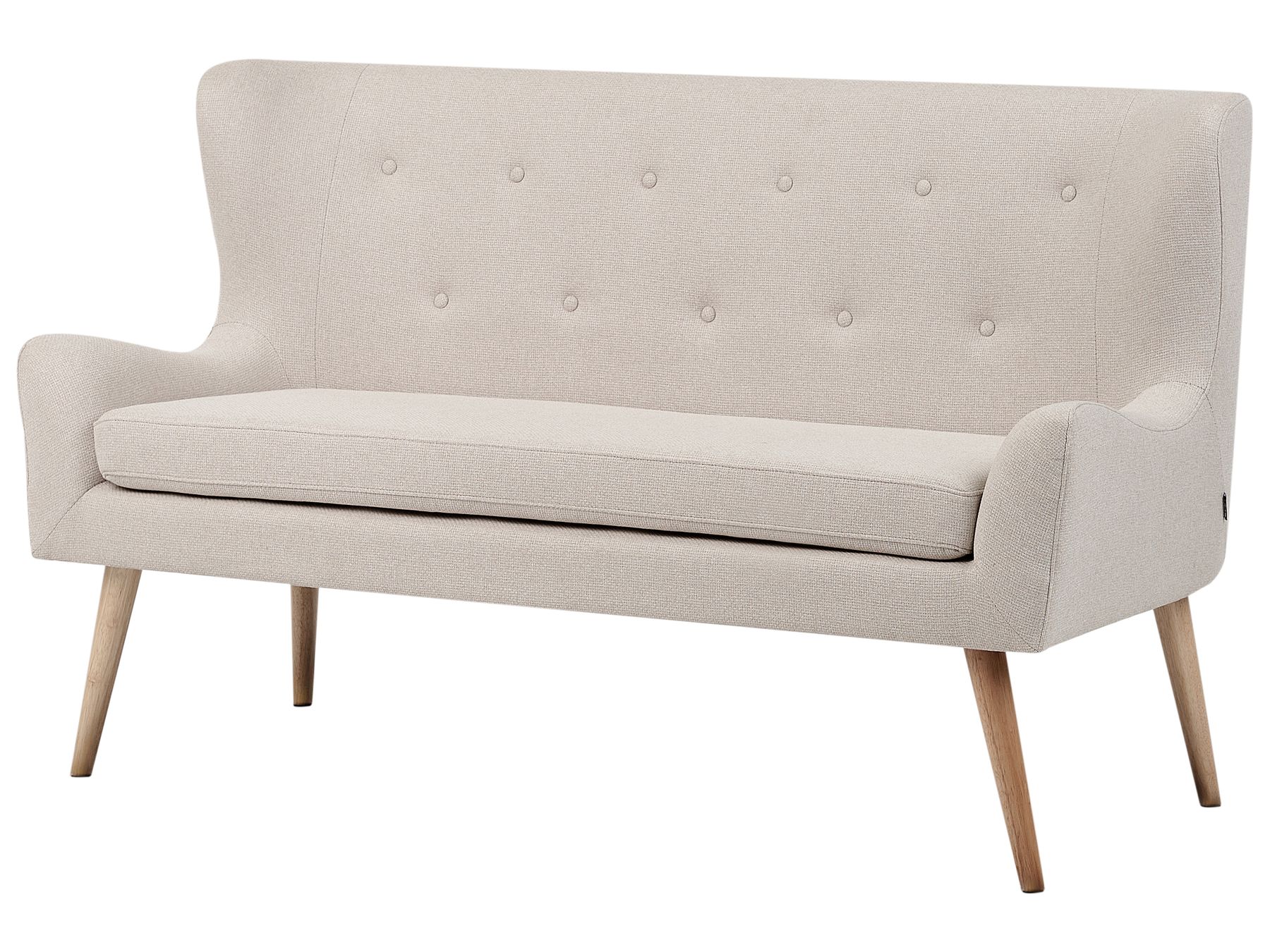 2 Seater Fabric Sofa Light Beige SKIBBY