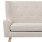 2 Seater Fabric Sofa Light Beige SKIBBY