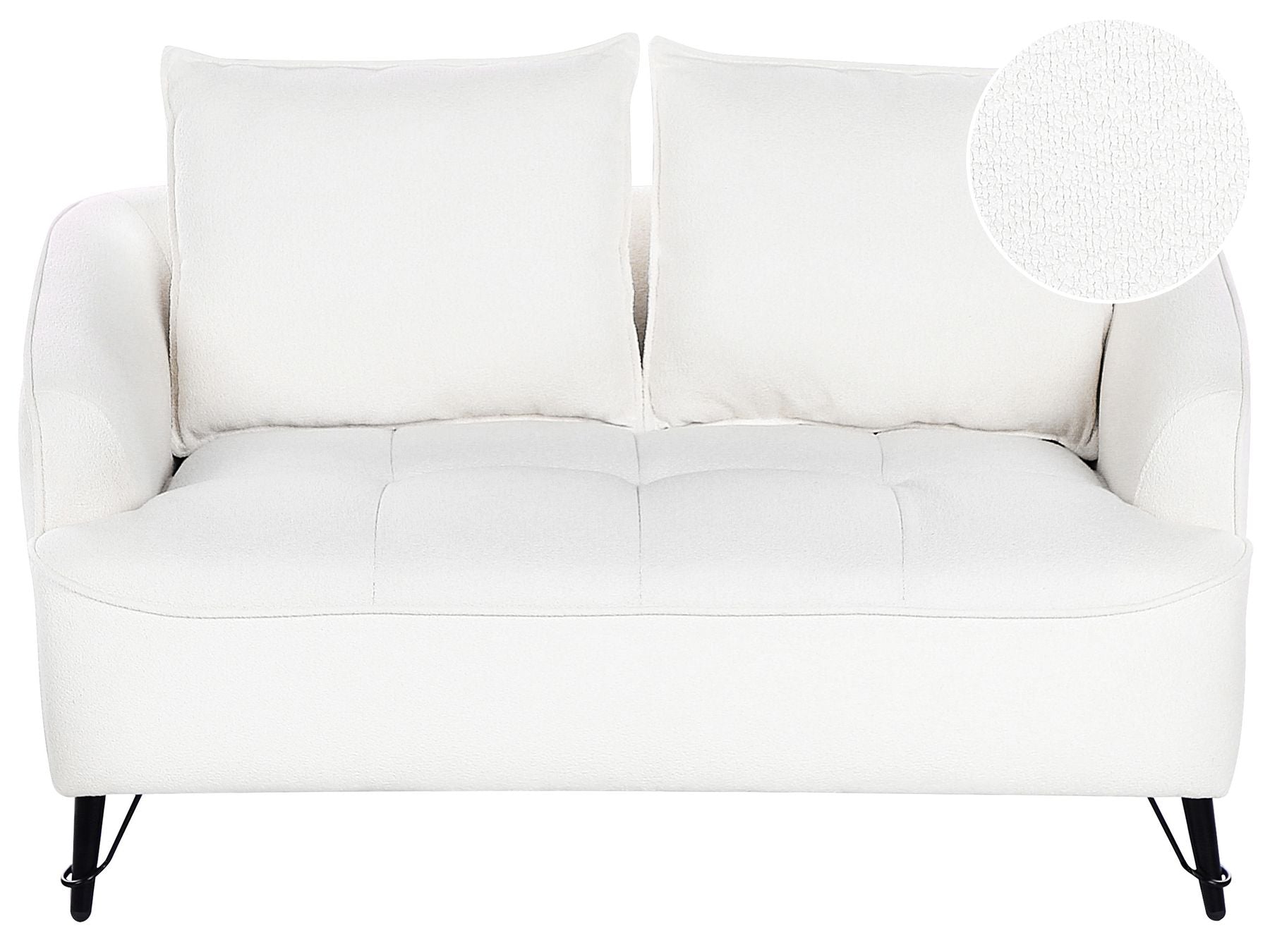 2 Seater Boucle Sofa White HOBRO