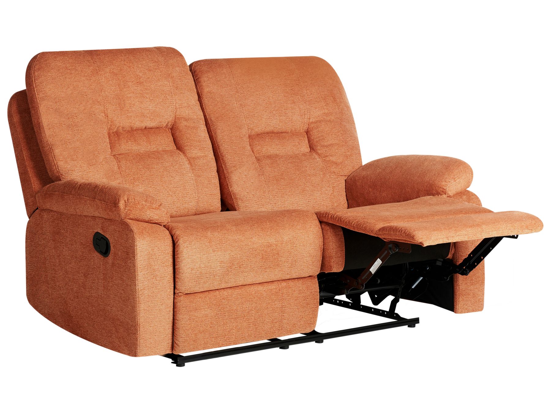 2 Seater Fabric Manual Recliner Sofa Orange BERGEN
