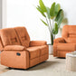 2 Seater Fabric Manual Recliner Sofa Orange BERGEN
