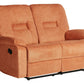2 Seater Fabric Manual Recliner Sofa Orange BERGEN