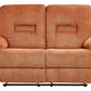 2 Seater Fabric Manual Recliner Sofa Orange BERGEN