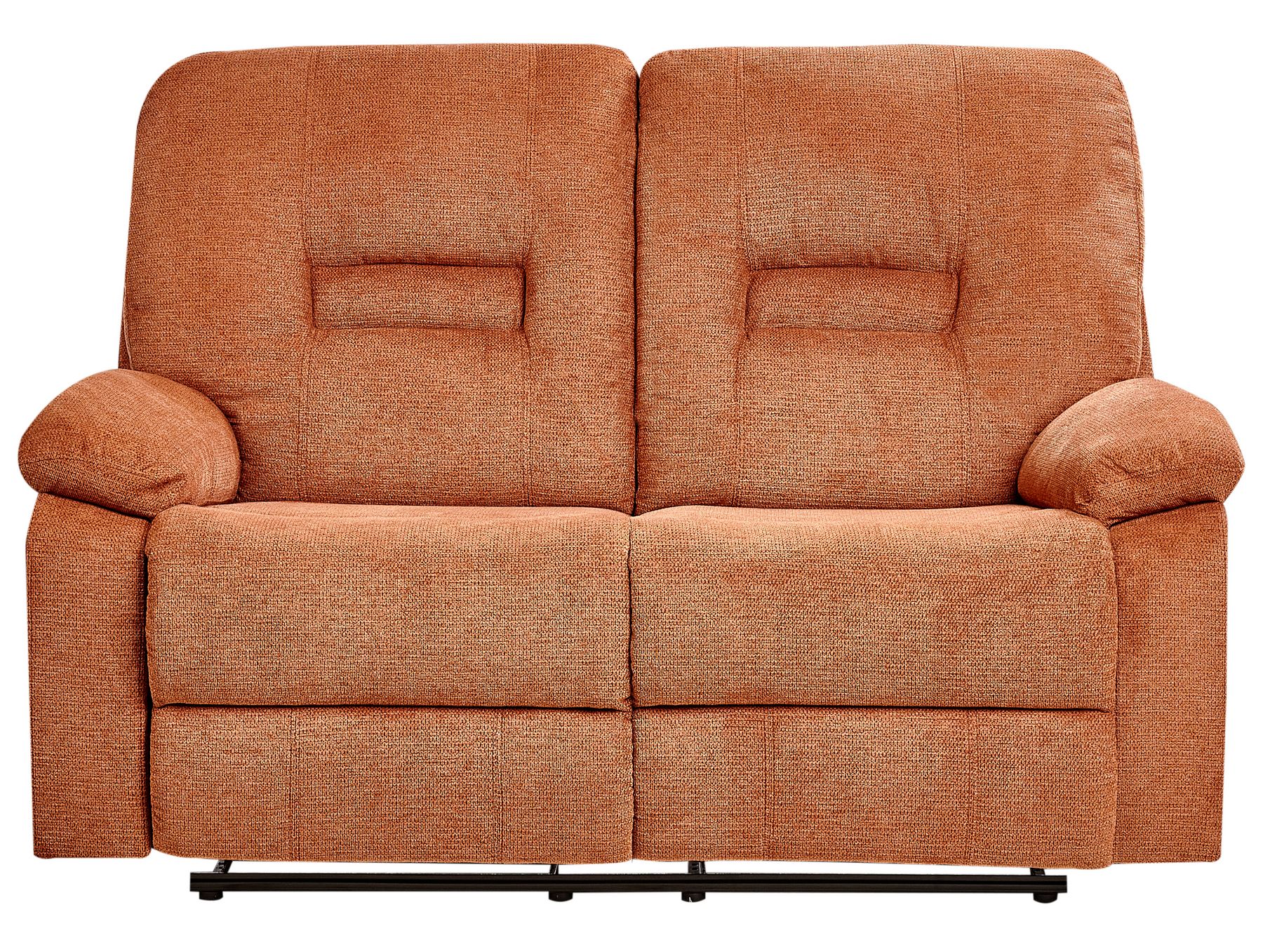 2 Seater Fabric Manual Recliner Sofa Orange BERGEN