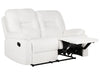 2 Seater Fabric Manual Recliner Sofa White