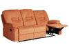 3 Seater Fabric Manual Recliner Sofa Orange