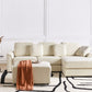 Left Hand Fabric Corner Sofa with Ottoman Light Beige KOHLO