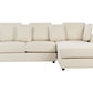 Left Hand Fabric Corner Sofa with Ottoman Light Beige KOHLO