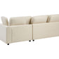 Left Hand Fabric Corner Sofa with Ottoman Light Beige KOHLO