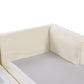 Left Hand Fabric Corner Sofa with Ottoman Light Beige KOHLO