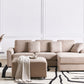 Left Hand Fabric Corner Sofa with Ottoman Taupe KOHLO
