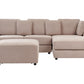 Left Hand Fabric Corner Sofa with Ottoman Taupe KOHLO