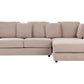 Left Hand Fabric Corner Sofa with Ottoman Taupe KOHLO