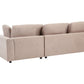 Left Hand Fabric Corner Sofa with Ottoman Taupe KOHLO