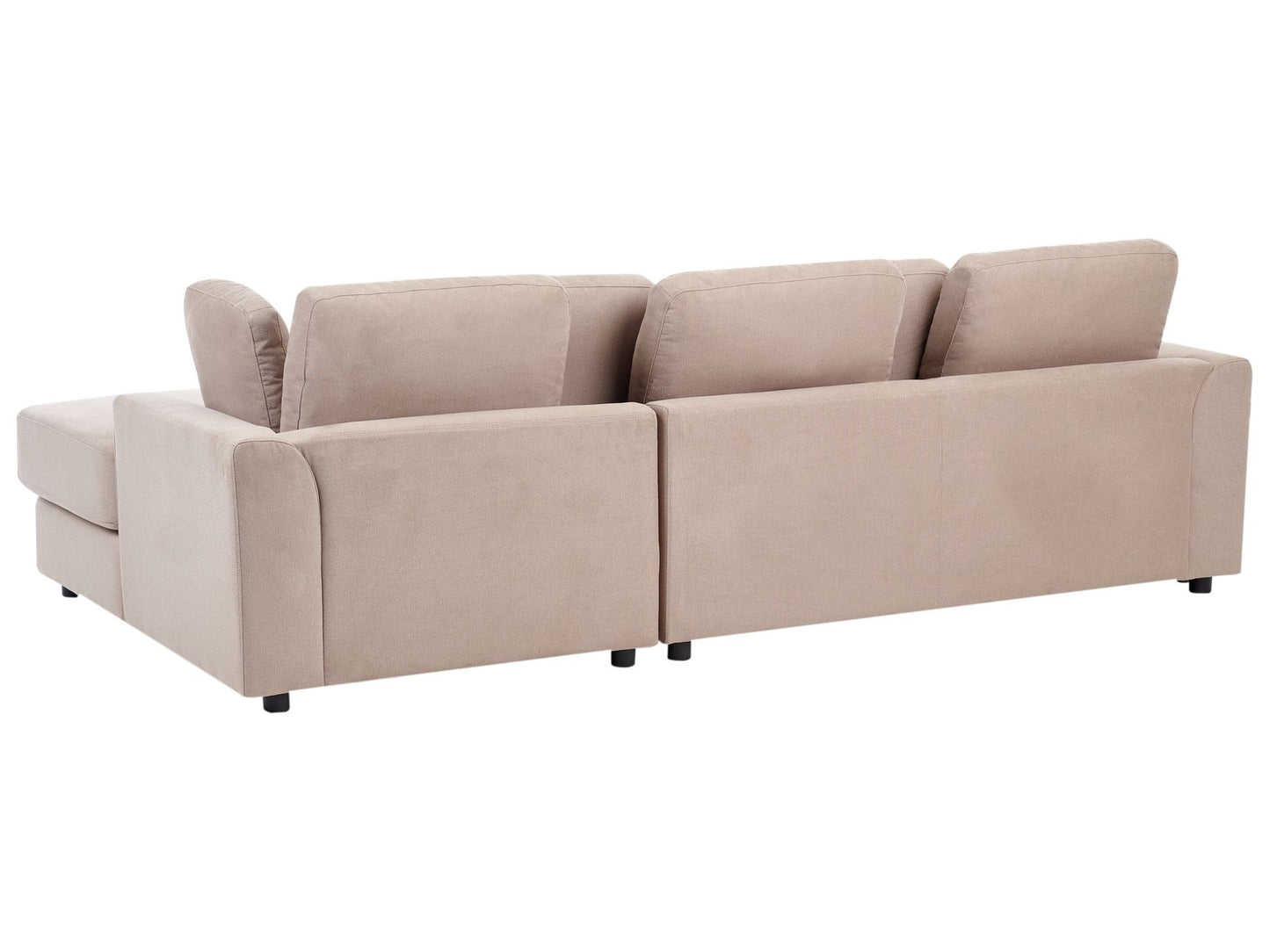 Left Hand Fabric Corner Sofa with Ottoman Taupe KOHLO