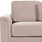 Left Hand Fabric Corner Sofa with Ottoman Taupe KOHLO