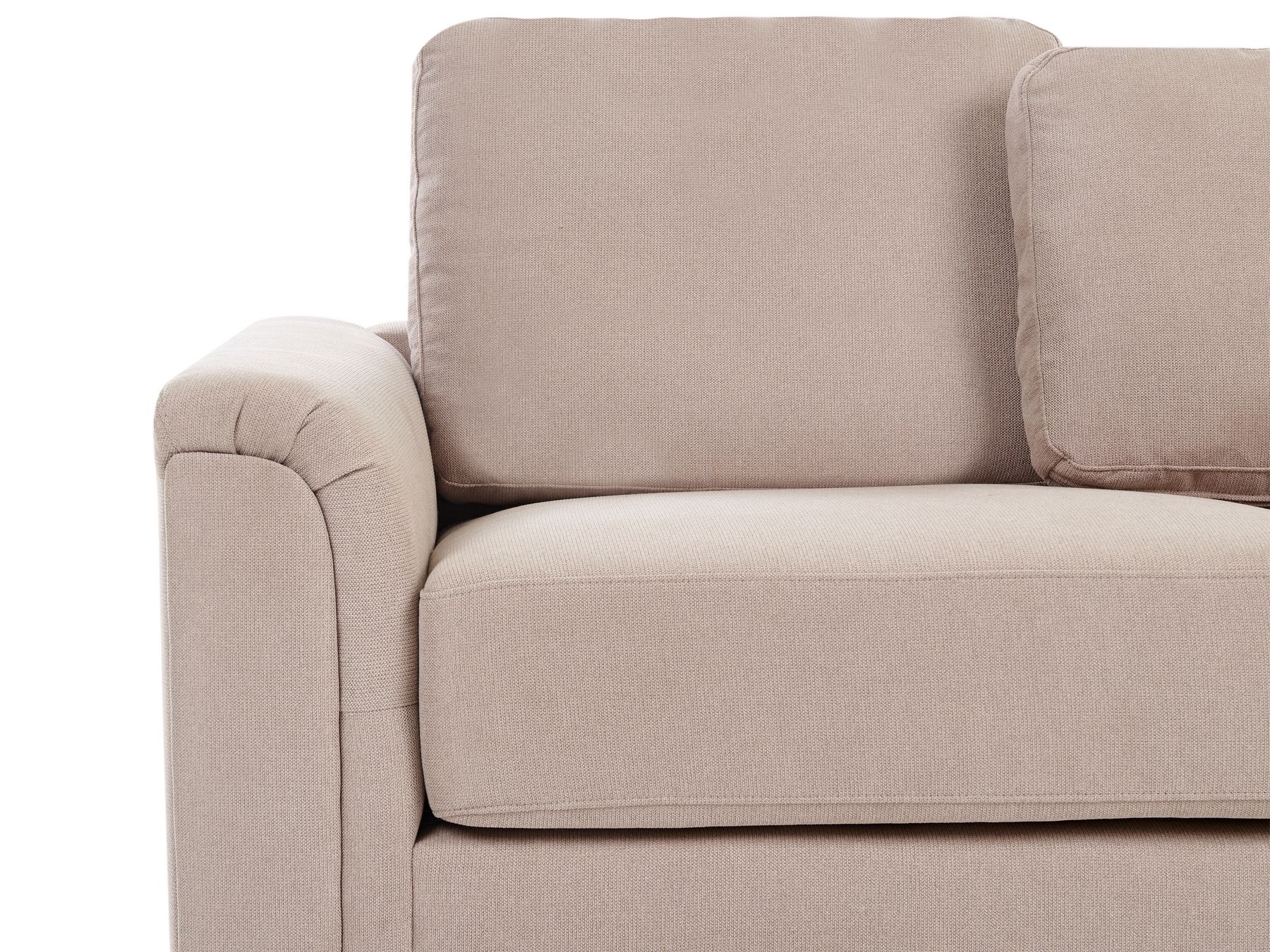 Left Hand Fabric Corner Sofa with Ottoman Taupe KOHLO