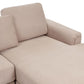Left Hand Fabric Corner Sofa with Ottoman Taupe KOHLO