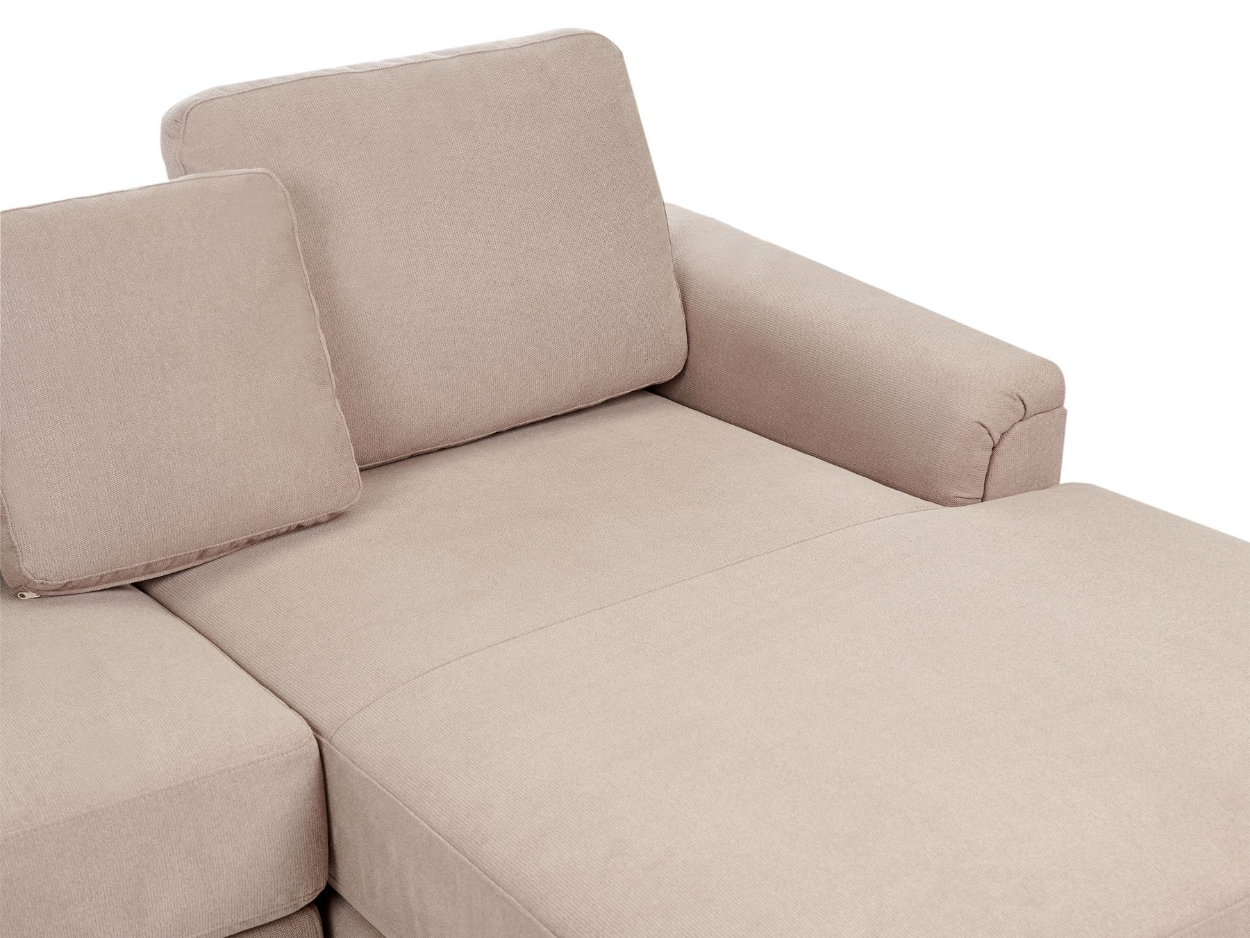 Left Hand Fabric Corner Sofa with Ottoman Taupe KOHLO
