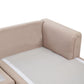 Left Hand Fabric Corner Sofa with Ottoman Taupe KOHLO