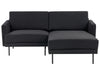 Left Hand 2 Seater Fabric Corner Sofa Black