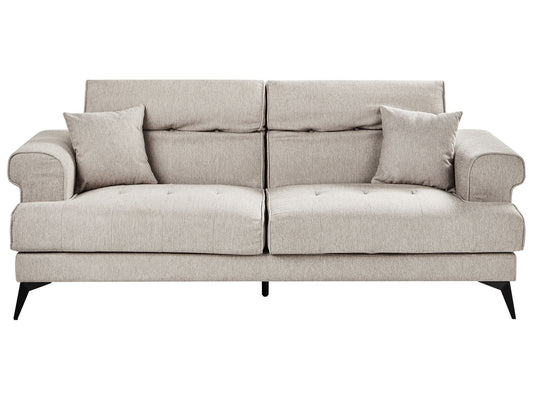 3 Seater Fabric Sofa Taupe SKIVE