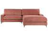 Left Hand Fabric Corner Sofa Red