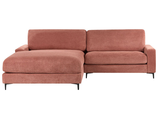 Right Hand Fabric Corner Sofa Red MALOY
