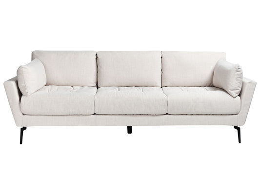4 Seater Fabric Sofa Beige NENOLA
