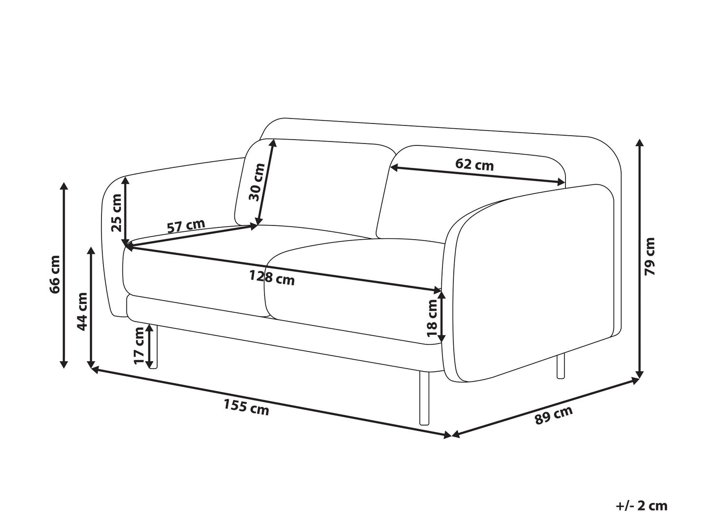 Fabric Sofa Off-White LILAND