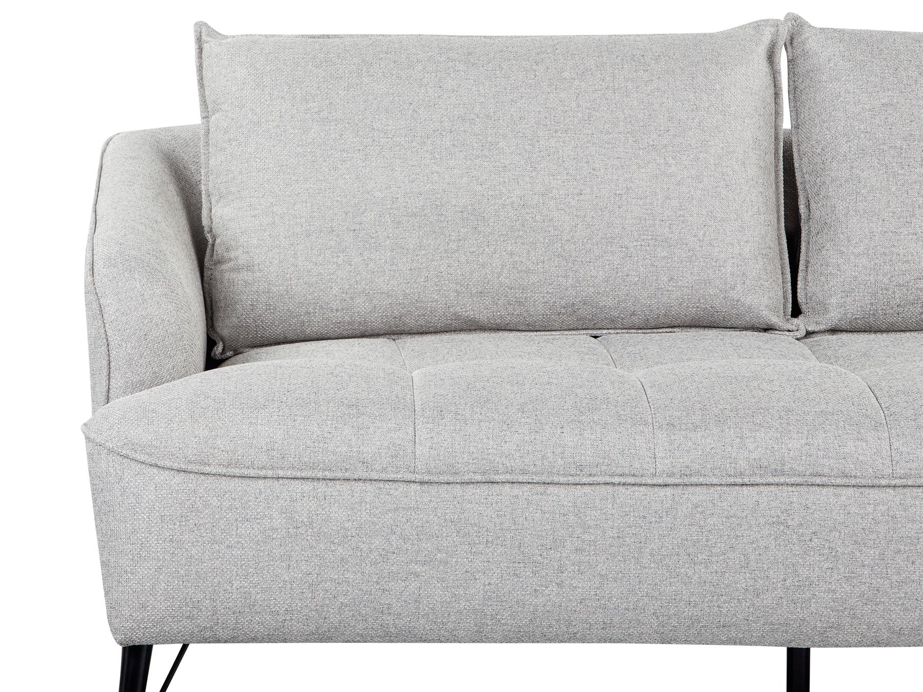 3 Seater Fabric Sofa Grey HOBRO