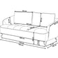 3 Seater Fabric Sofa Grey HOBRO