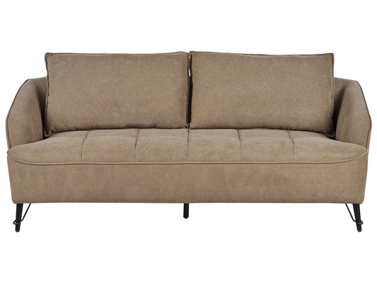 3 Seater Fabric Sofa Brown HOBRO