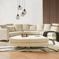 Curved Sofa ROTUNDE Fabric Beige 7 Seater Symmetrical