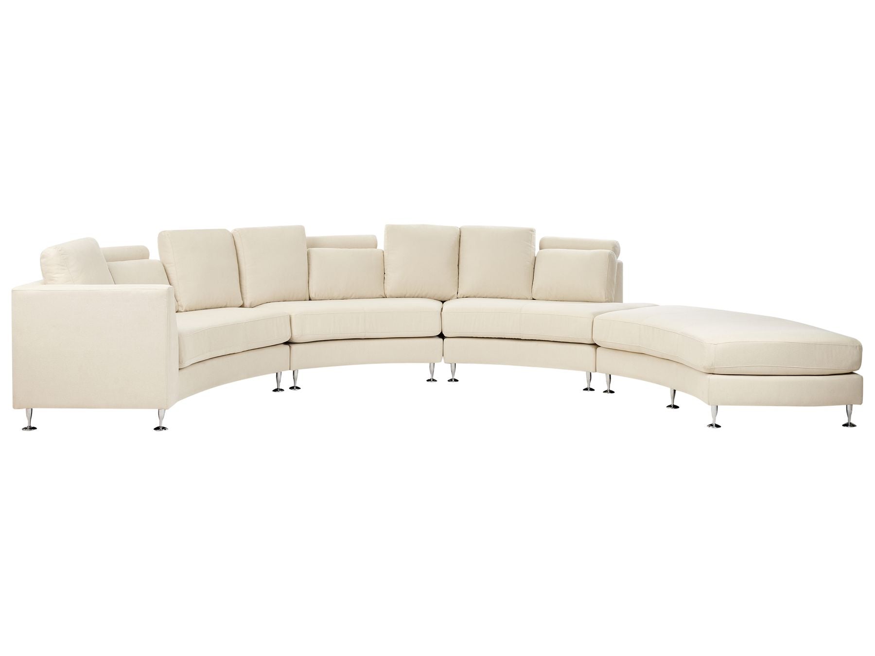 Curved Sofa ROTUNDE Fabric Beige 7 Seater Symmetrical