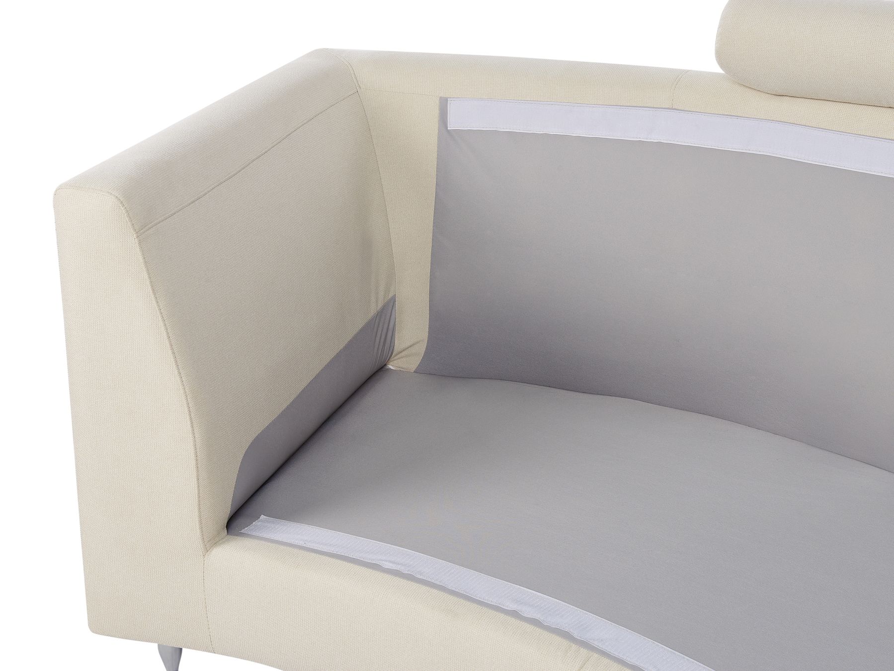 Curved Sofa ROTUNDE Fabric Beige 7 Seater Symmetrical