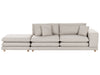 2 Seater Fabric Sofa with Ottoman Beige