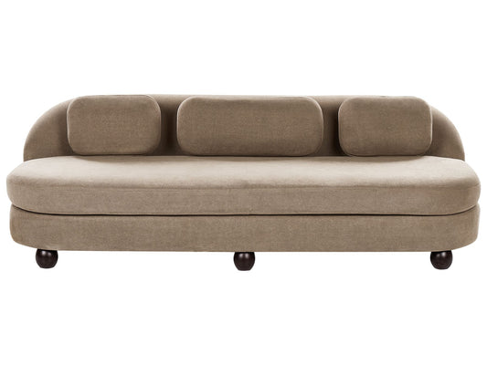 3 Seater Fabric Sofa Light Brown FANSEN